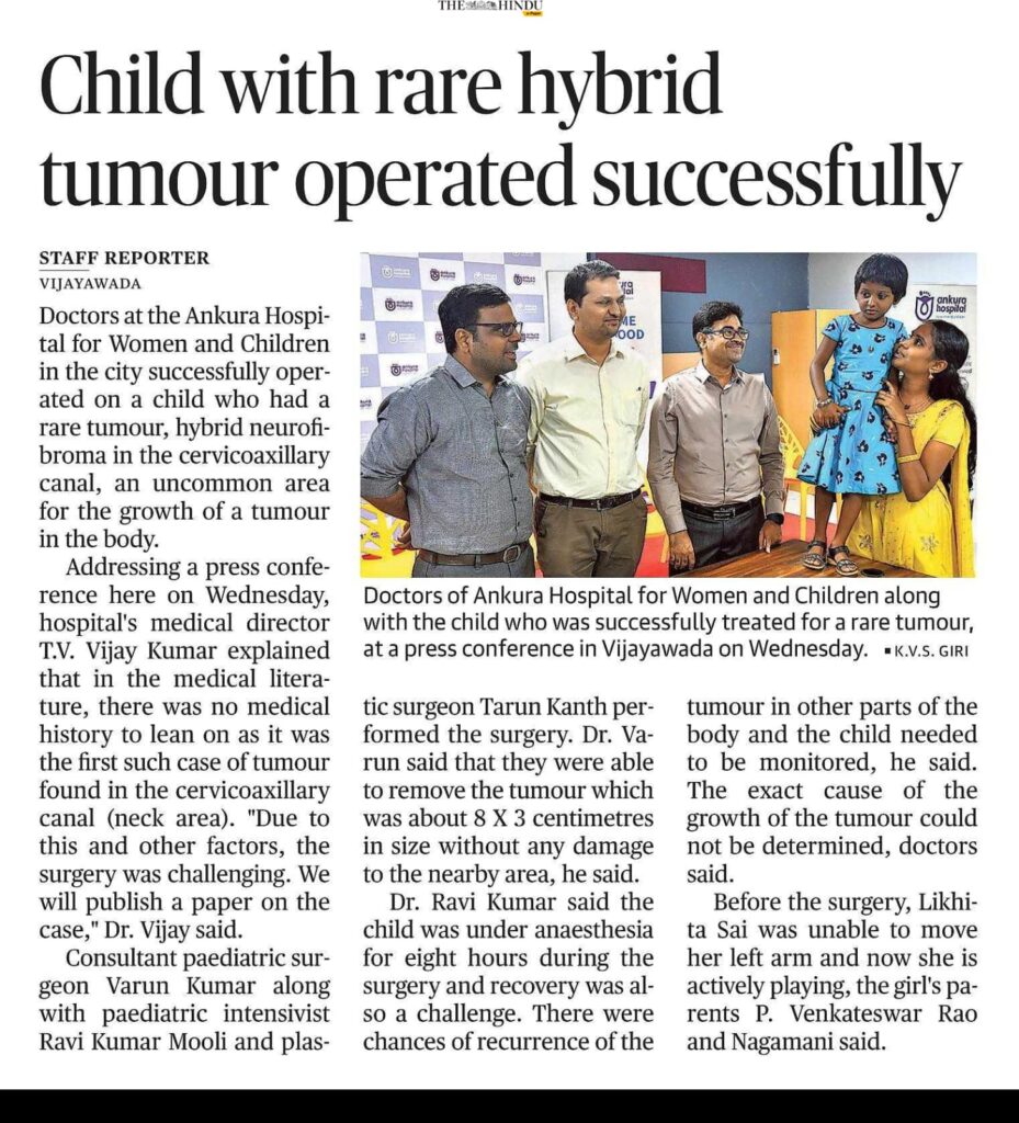 Child with rare hybrid tumour operated successfully.