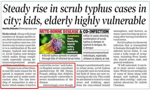 Steady Rise in Scrub Typhus Cases in City Kids