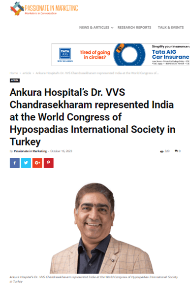 Ankura Hospital’s Dr.VVS Chandrasekharam represented india at the world congress