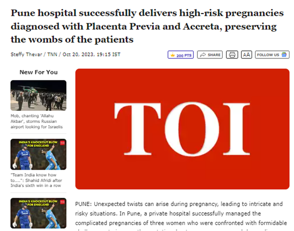 Pune hospitals successfully delivery high risk pregnancies