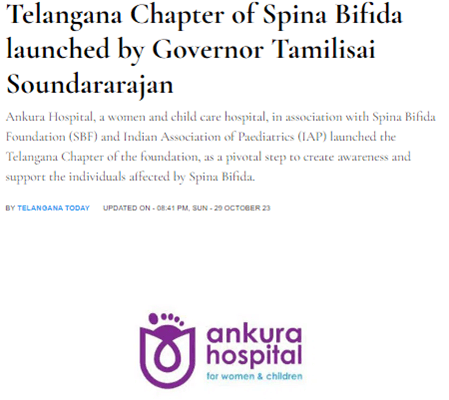 Telangana Chapter of spina bifida launched by Governor Tamilisai Soundararajan