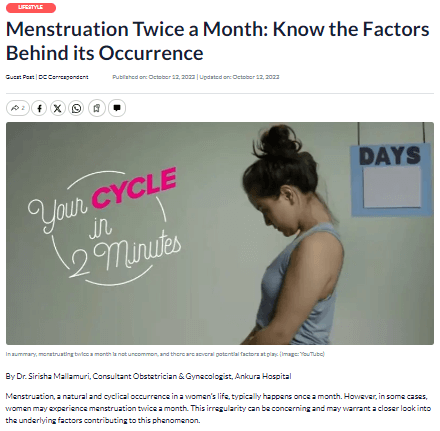Menstruation twice a month know the factors behind its occurrence