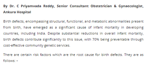 Dr. C Priyamvada Reddy Senior Consultant Ankura Hospital