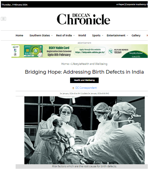 Bridging Hope: Addressing Birth Defects in India