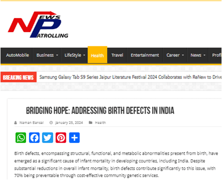 Bridging Hope: Addressing Birth Defects in India