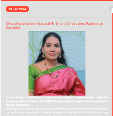 Choosing between natural birth and C-section factor to consider