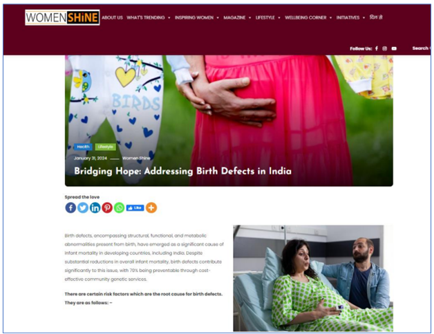 Bridging hope Addressing Birth Defects in india